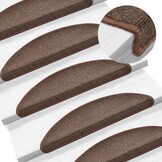 vidaXL Trapmatten 15 st 56x17x3 cm Koffiebruin Halfrond