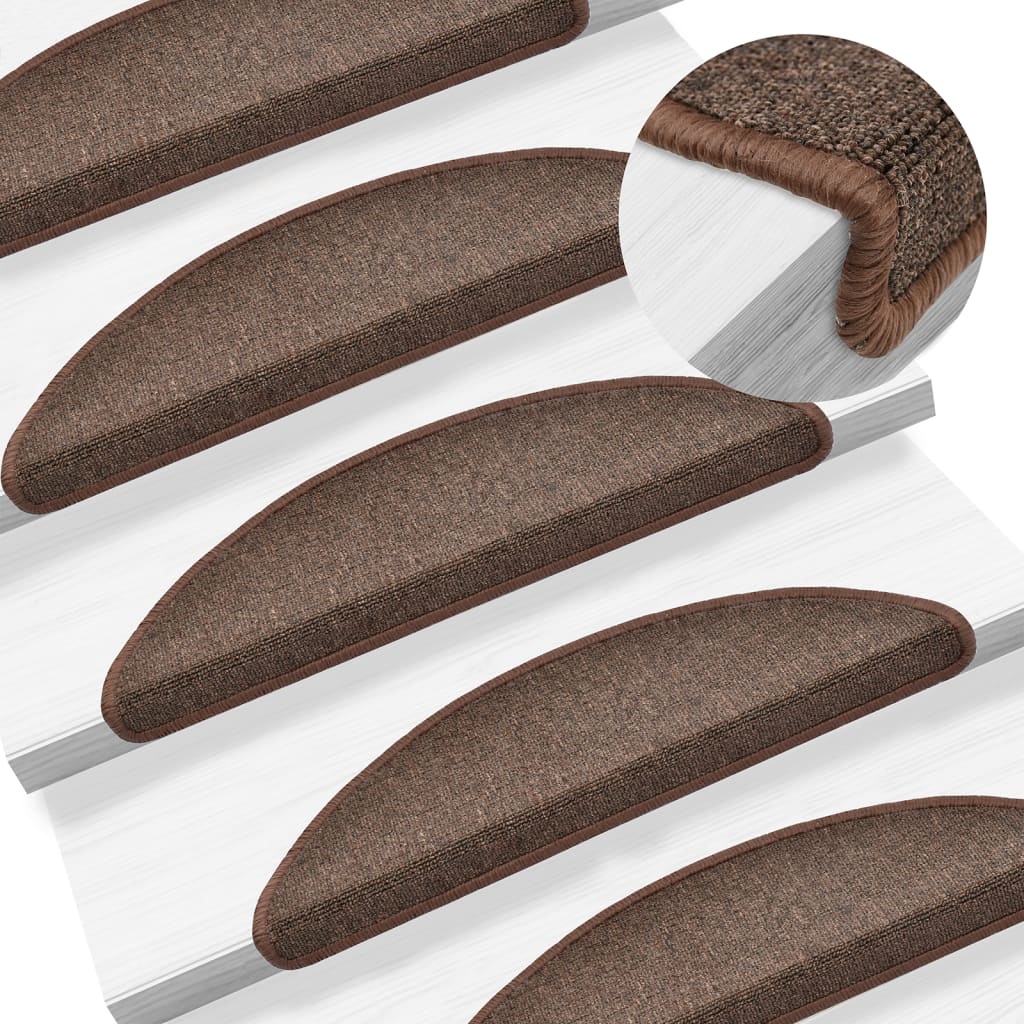 vidaXL Trapmatten 15 st 56x17x3 cm Koffiebruin Halfrond