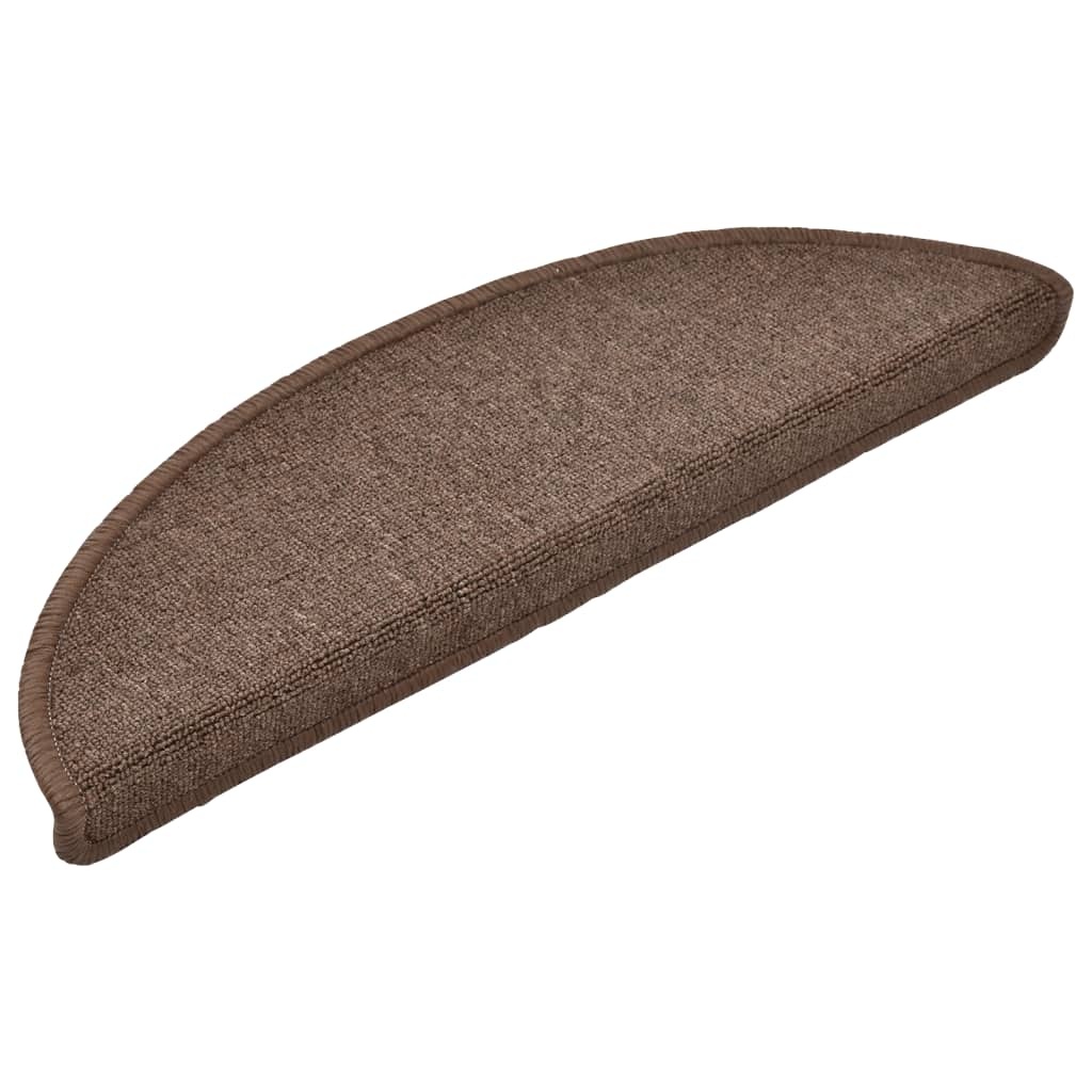 vidaXL Trapmatten 15 st 56x17x3 cm Koffiebruin Halfrond