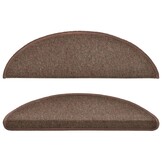 vidaXL Trapmatten 15 st 56x17x3 cm Koffiebruin Halfrond