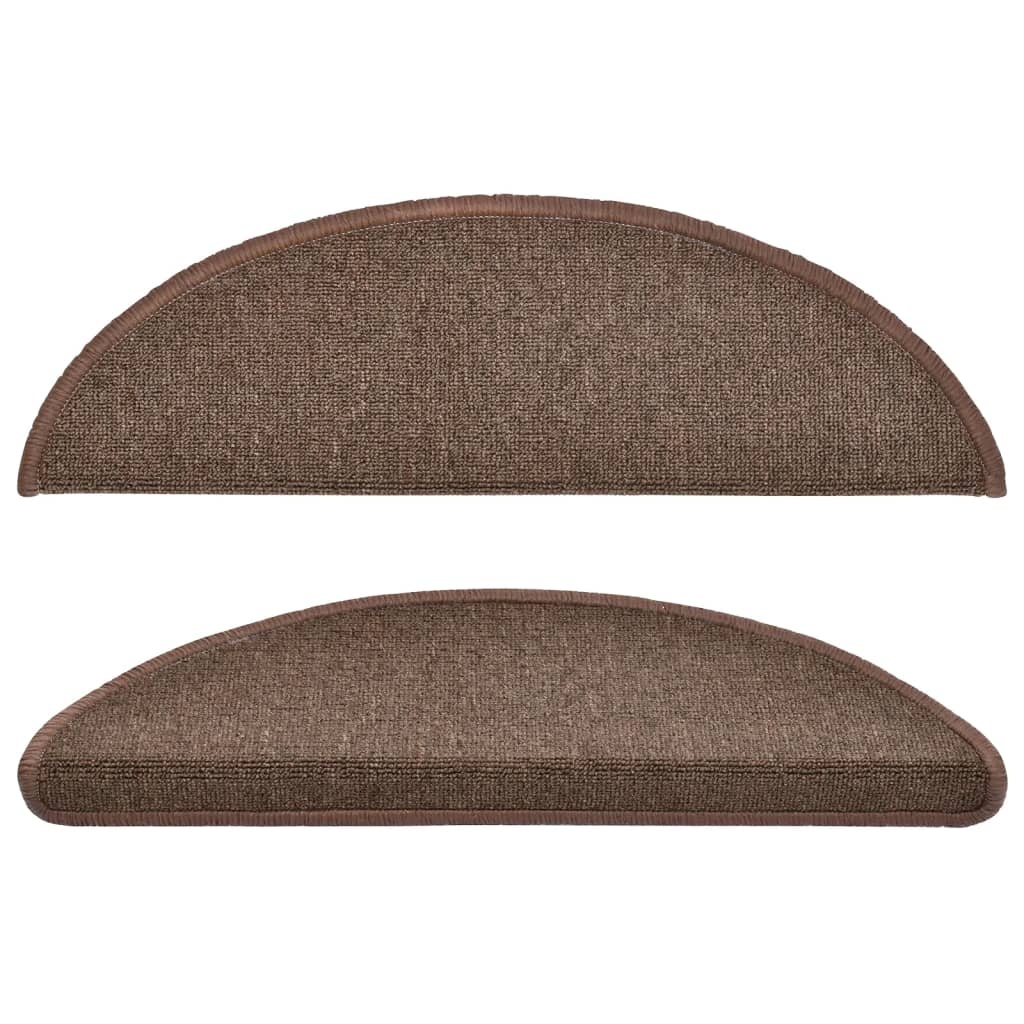 vidaXL Trapmatten 15 st 56x17x3 cm Koffiebruin Halfrond