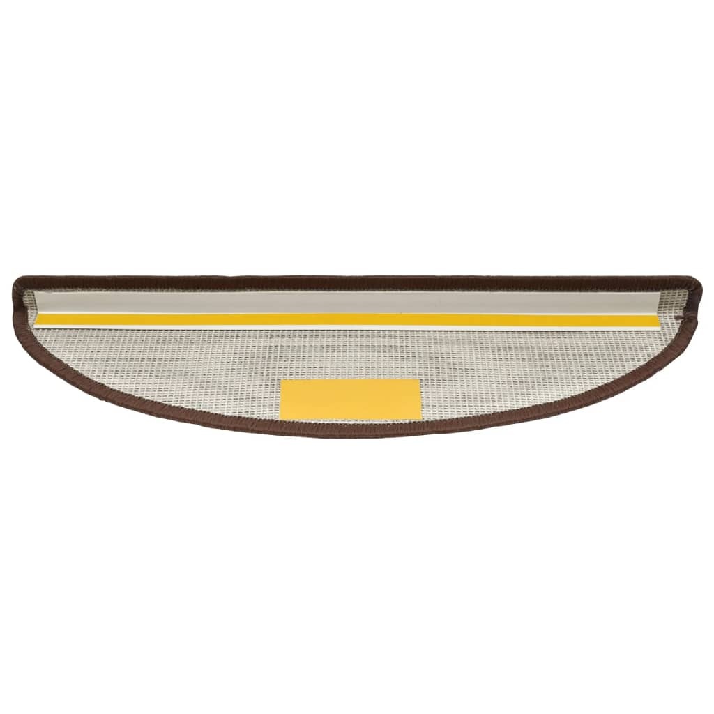 vidaXL Trapmatten 15 st 56x17x3 cm Koffiebruin Halfrond