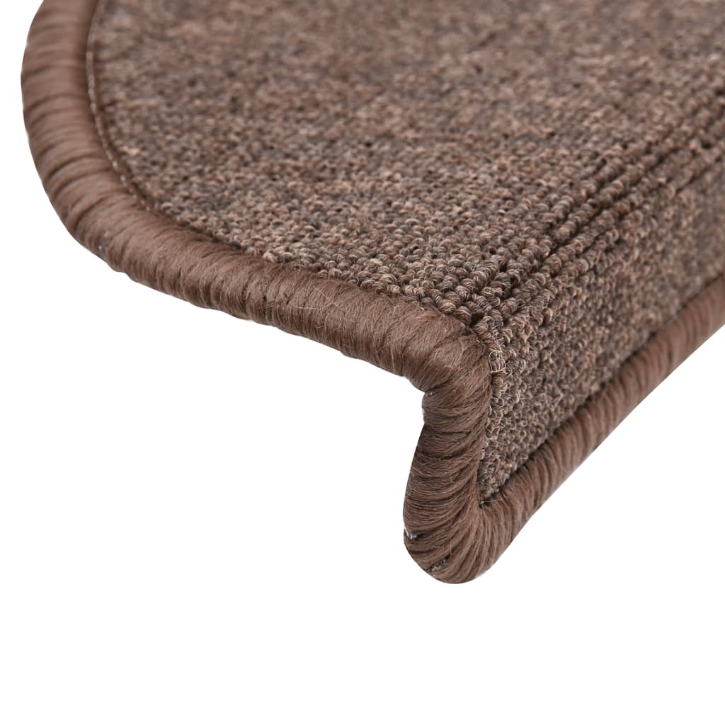 vidaXL Trapmatten 15 st 56x17x3 cm Koffiebruin Halfrond
