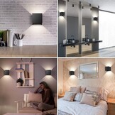 LEDMO 8 stuks led-wandlamp voor buiten, wandlampen voor binnen, 12 W, 4000 K, natuurlijk wit, design, waterdicht IP65