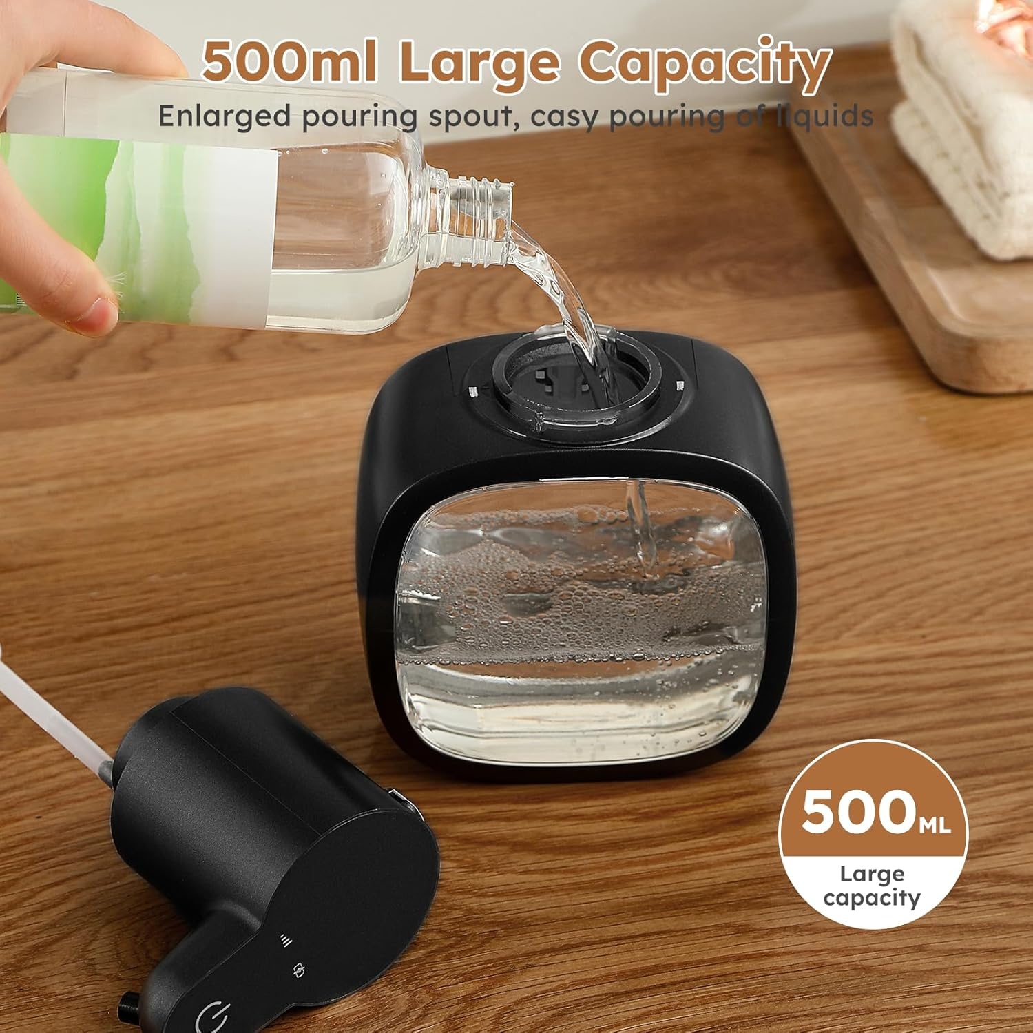 Automatische Schuimzeepdispenser 500ml - Contactloos & USB-Oplaadbaar