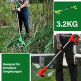 Accu Grasmaaier met Grastrimmer 2x 4.0 Ah Batterijen en Snellader, Groen/Zwart