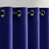MIULEE 2 gordijnen, ondoorzichtig, zacht, met ogen, geblokkeerd, thermische decoratie, voor slaapkamer, woonkamer, toilet, kantoor, L 117 x H 137 cm, donkerblauw
