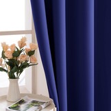 MIULEE 2 gordijnen, ondoorzichtig, zacht, met ogen, geblokkeerd, thermische decoratie, voor slaapkamer, woonkamer, toilet, kantoor, L 117 x H 137 cm, donkerblauw