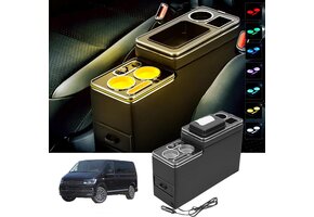 Middenconsole Zwart VW T4-T7 met LED & USB - 30% Korting