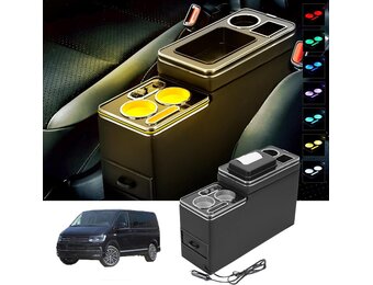 Middenconsole Zwart VW T4-T7 met LED & USB - 30% Korting