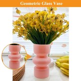 Glazen Vaas Roze Geometrisch 18 cm Hoog - 71% Korting!