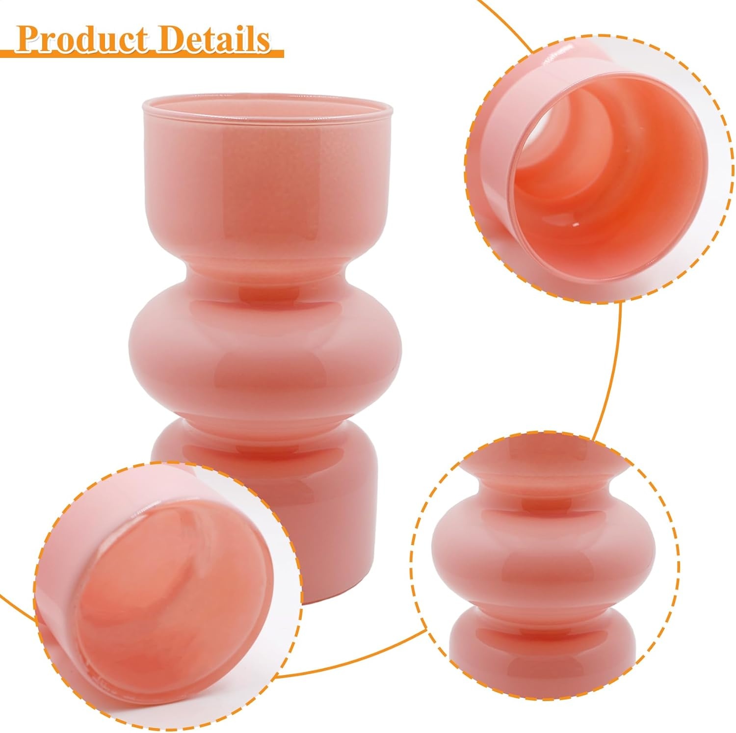 Glazen Vaas Roze Geometrisch 18 cm Hoog - 71% Korting!