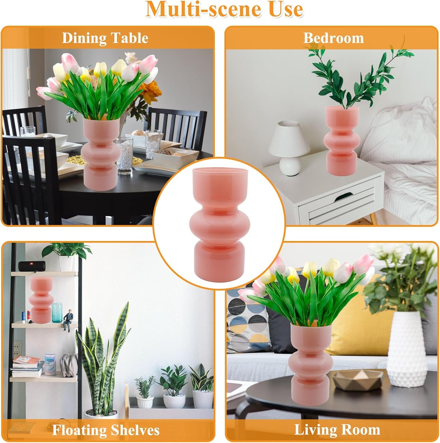 Glazen Vaas Roze Geometrisch 18 cm Hoog - 71% Korting!