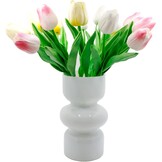 Glazen Vaas Roze Geometrisch 18 cm Hoog - 71% Korting!