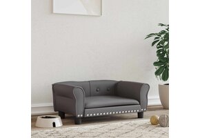 vidaXL Hondenmand Kunstleer Grijs - 70x45x30 cm (34% Korting!)