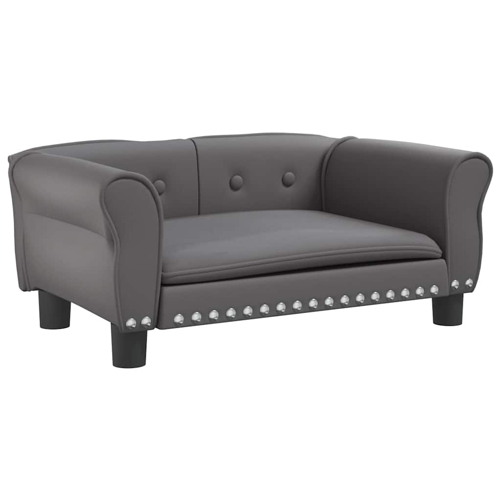 vidaXL Hondenmand Kunstleer Grijs - 70x45x30 cm (34% Korting!)