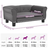 vidaXL Hondenmand Kunstleer Grijs - 70x45x30 cm (34% Korting!)