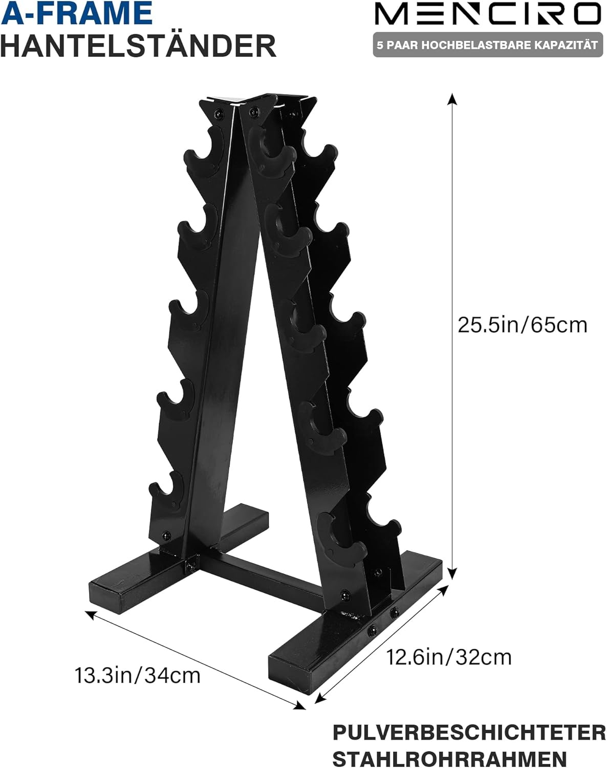 Dumbbell Rek: A-Frame 5 Lagen Staal | 90,7kg | -34%