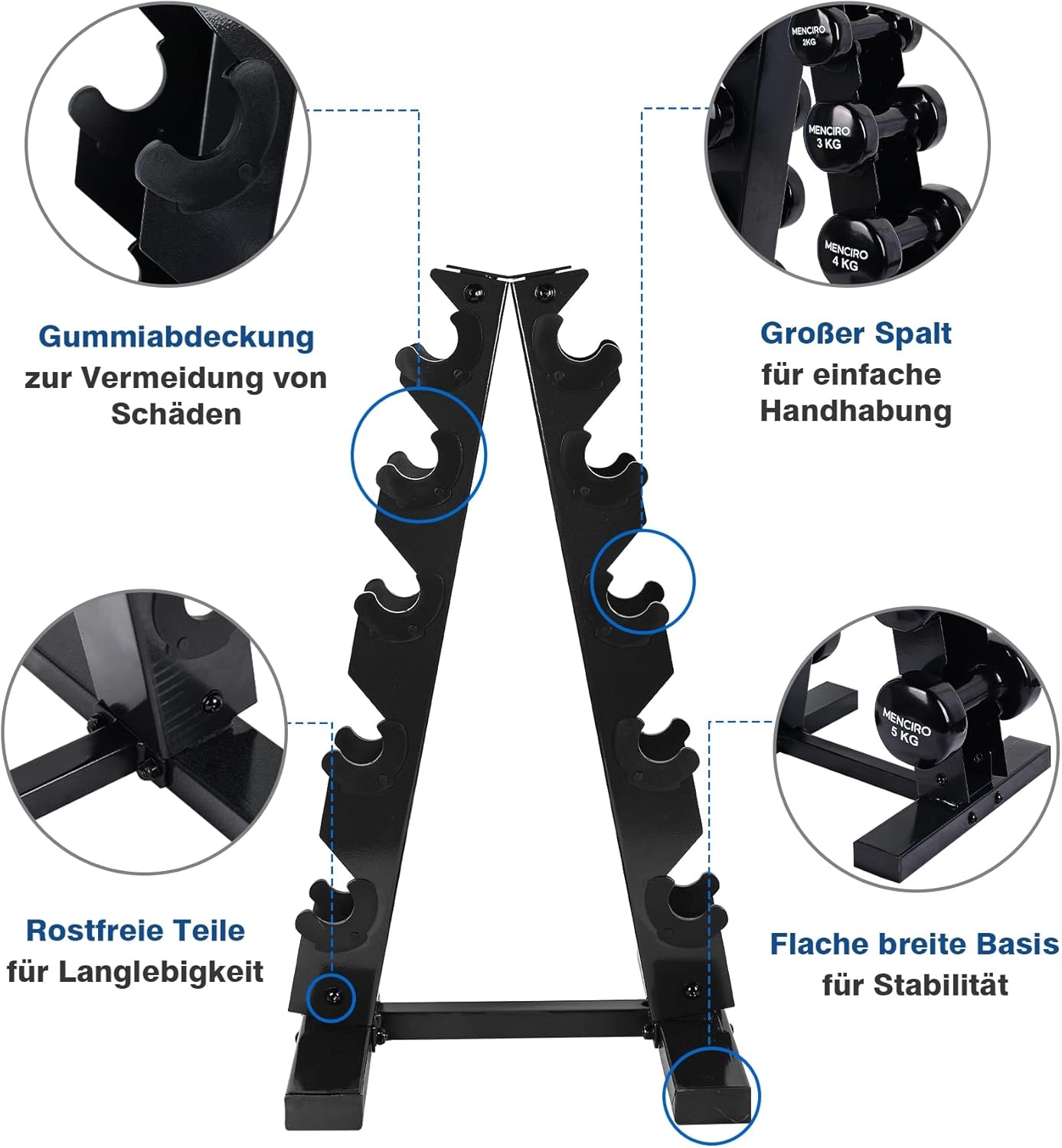Dumbbell Rek: A-Frame 5 Lagen Staal | 90,7kg | -34%