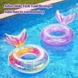 Zeemeerminstaart Zwemring Regenboog/Zilver/Paars (58cm) - 32% Korting!