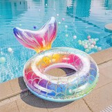 Zeemeerminstaart Zwemring Regenboog/Zilver/Paars (58cm) - 32% Korting!