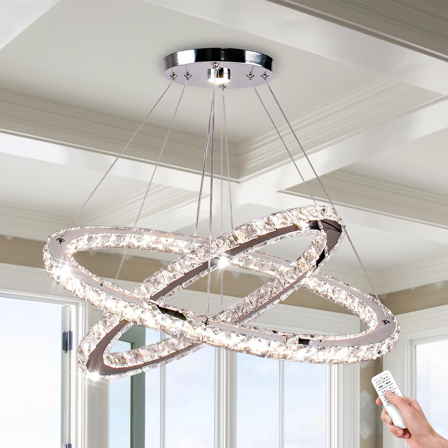 Finktonglan Kristallen Kroonluchter | 2-Ringen | 3 Kleuren | 29% Korting