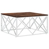 vidaXL Salontafel - Roestvrij Staal & Gerecycled Hout - 34% Korting