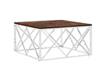 vidaXL Salontafel - Roestvrij Staal & Gerecycled Hout - 34% Korting
