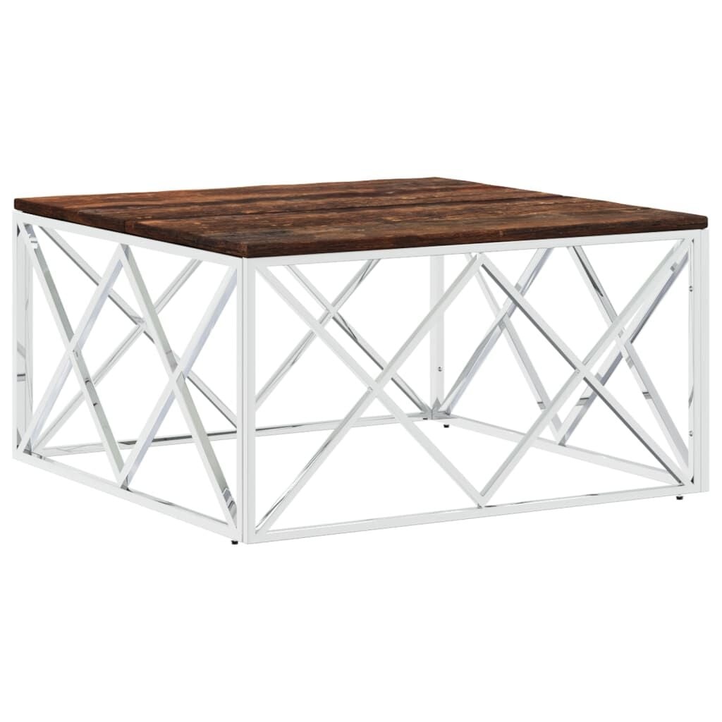 vidaXL Salontafel - Roestvrij Staal & Gerecycled Hout - 34% Korting