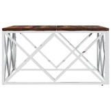 vidaXL Salontafel - Roestvrij Staal & Gerecycled Hout - 34% Korting