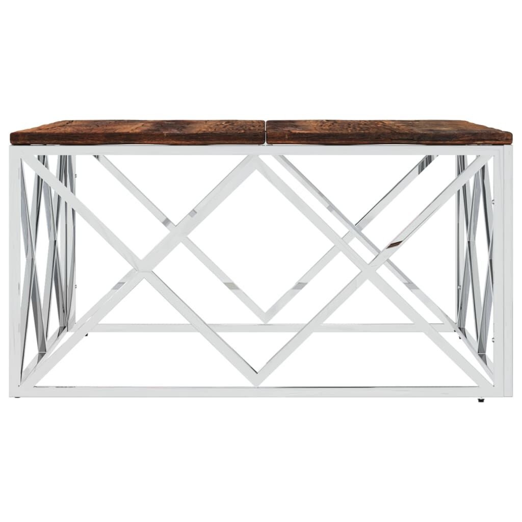 vidaXL Salontafel - Roestvrij Staal & Gerecycled Hout - 34% Korting