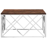 vidaXL Salontafel - Roestvrij Staal & Gerecycled Hout - 34% Korting