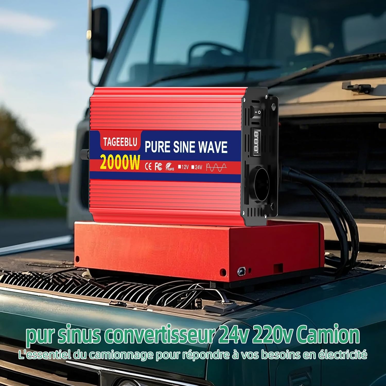 Zuivere Sinus Omvormer 2000W 24V → 230V | -35% Korting