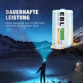6x EBL D Batterijen 10000mAh - 33% Korting!