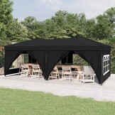 Inklapbare Partytent met Zijwanden - 3x6m Zwart - 35% Korting