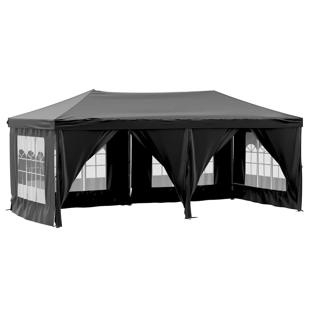 Inklapbare Partytent met Zijwanden - 3x6m Zwart - 35% Korting