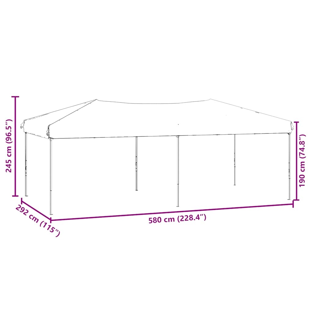 Inklapbare Partytent met Zijwanden - 3x6m Zwart - 35% Korting