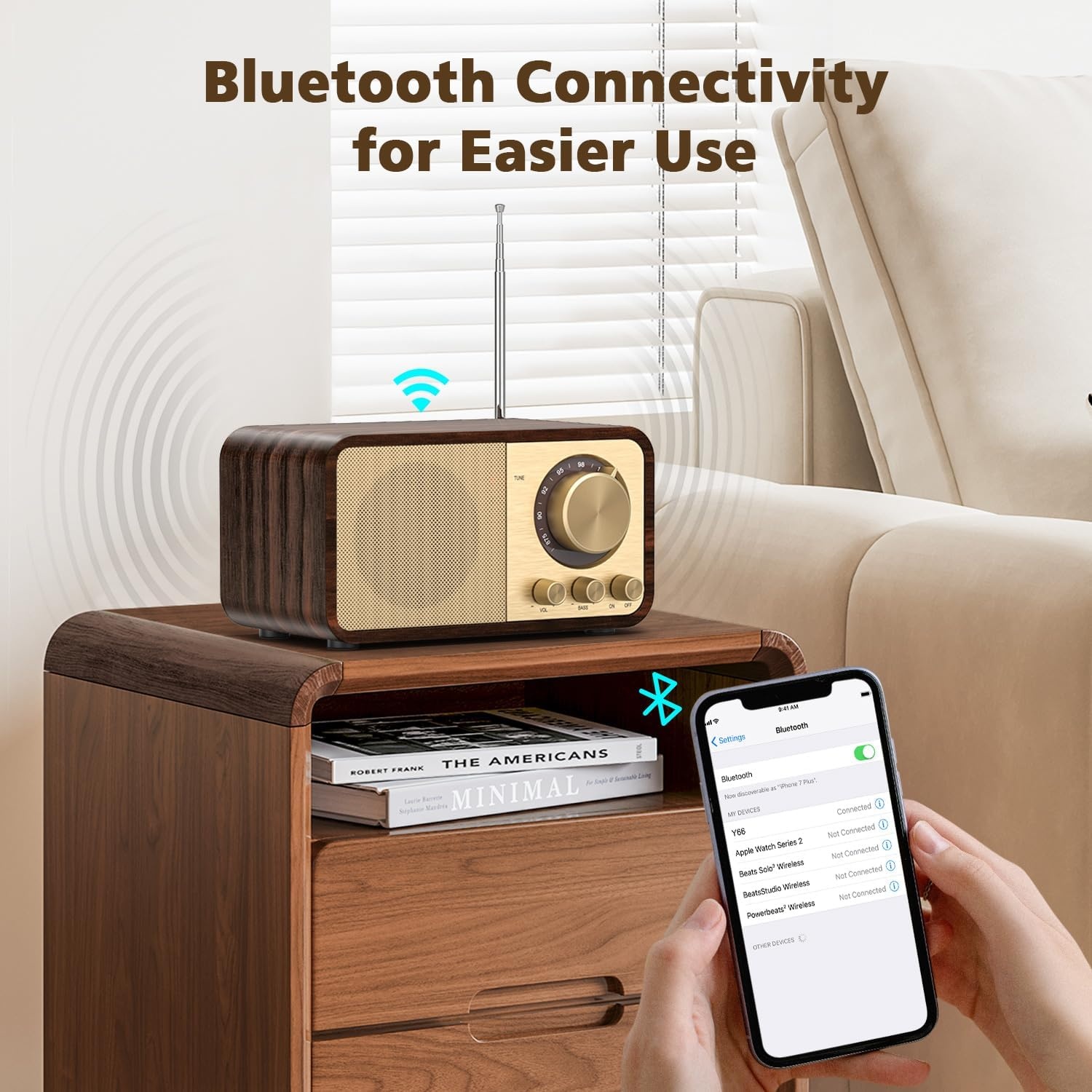 Retro Bluetooth Radio Houtkleurig - 33% Korting!