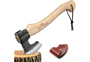Klapbijl Outdoor 40cm - Handgesmeed Staal & Beukenhout - 29% Korting