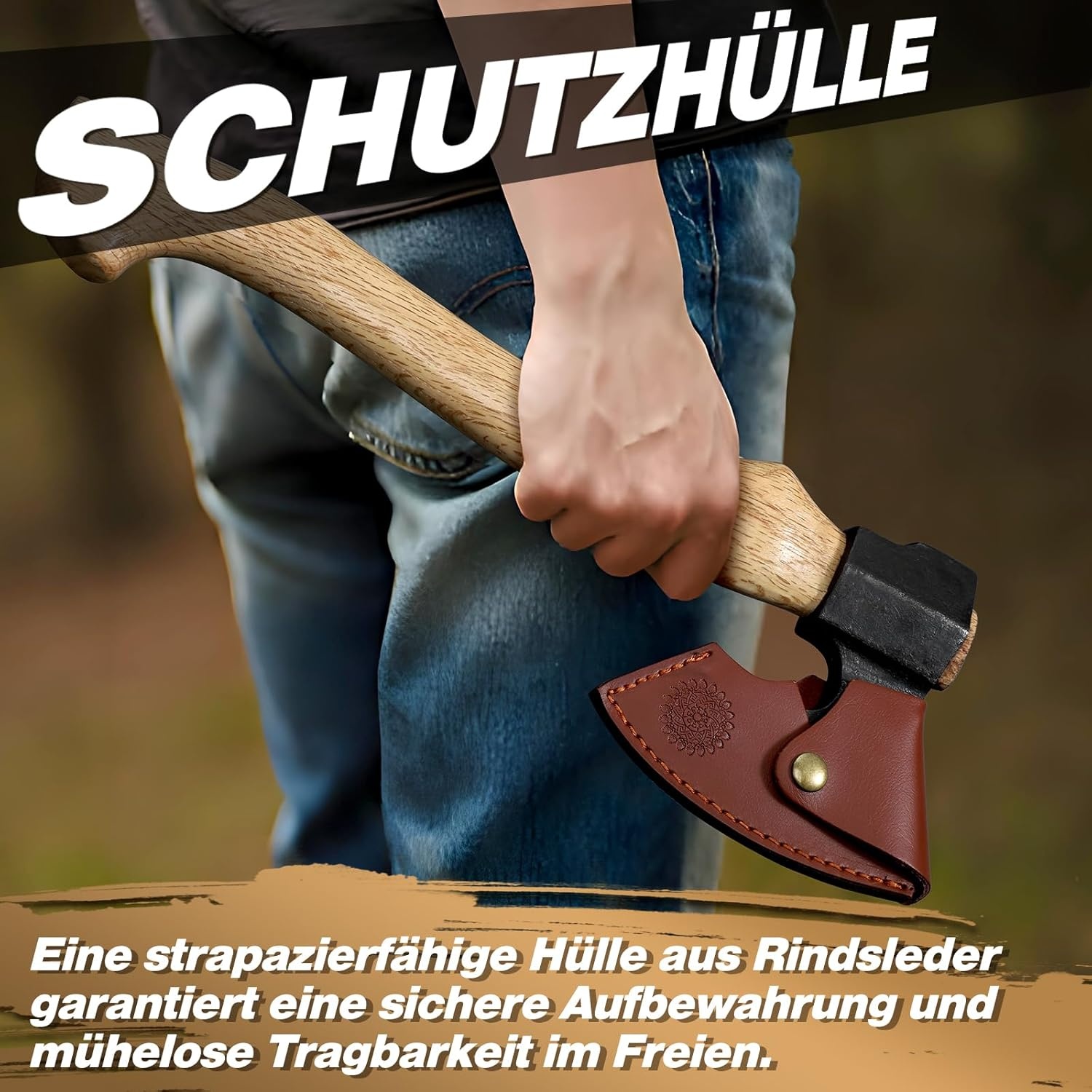 Klapbijl Outdoor 40cm - Handgesmeed Staal & Beukenhout - 29% Korting