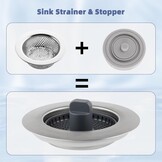 3-in-1 Keukengootsteen Stop & Zeef (75-82mm) - 71% Korting!