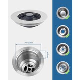 3-in-1 Keukengootsteen Stop & Zeef (75-82mm) - 71% Korting!