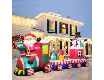 Opblaasbare Kersttrein met Santa (180 cm) - 54% Korting