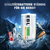 EBL Oplaadbare D Batterijen 10000mAh - 6 Stuks - 28% Korting!