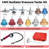 Universele Koelsysteem Tester Druktesterset Lekkage Testapparaat Radiator 14-delig met Pomp & Adapter