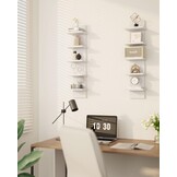 IBUYKE 5-laags muurrek, witte verticale plank, organizer hoge toren design decoratief muurmontage schap voor thuis, slaapkamer, kantoordecor WBC009W-2