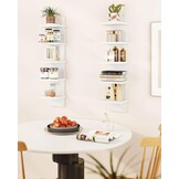 IBUYKE 5-laags muurrek, witte verticale plank, organizer hoge toren design decoratief muurmontage schap voor thuis, slaapkamer, kantoordecor WBC009W-2