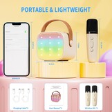 Karaoke Machine Mini Beige (80% KORTING) - Met Microfoon & Bluetooth