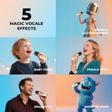 Ankuka Mini Karaoke Machine voor Kinderen en Volwassenen, Beige, met Microfoon en Stemvervormer