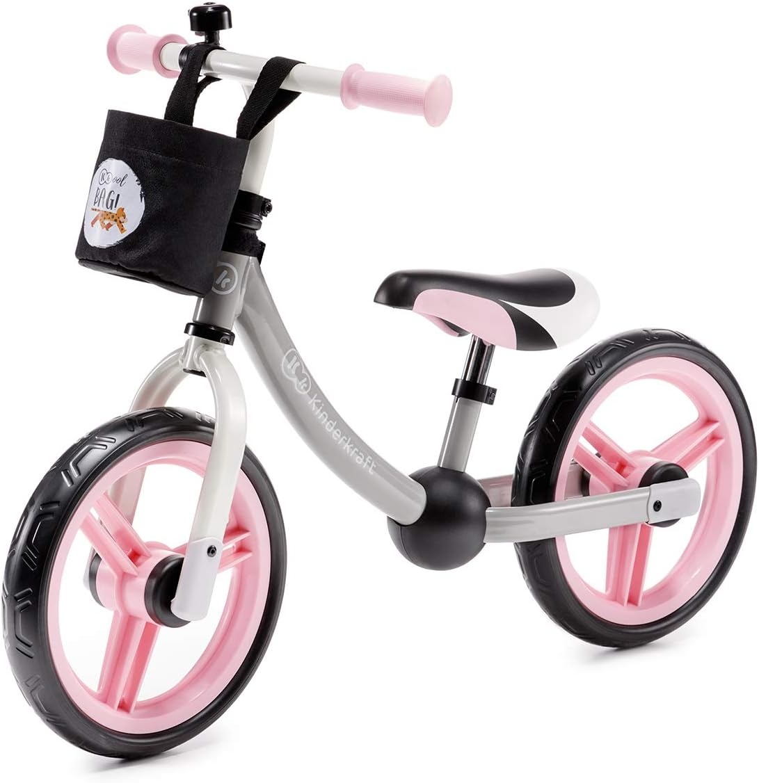 Kinderkraft 2Way Next Loopfiets Roze | 12 inch Wielen | 80 cm vanaf
